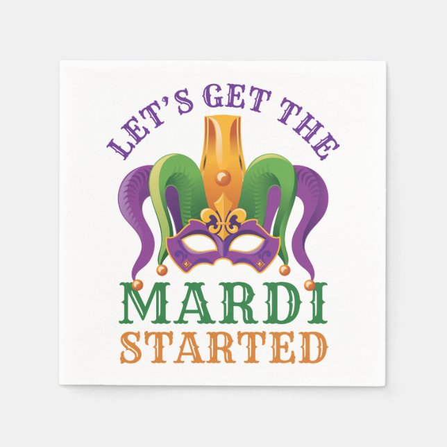 Lassen Sie uns das Mardi Started Mardi Gras Party  Serviette (Vorderseite)