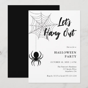 Lassen Sie uns das Script Spider Web Halloween-Par Einladung