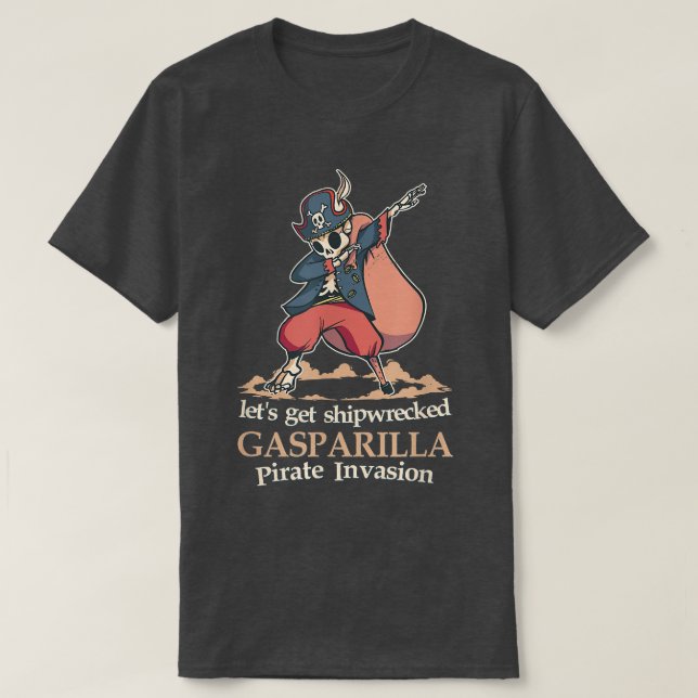 Lassen Sie uns den Skeleton Pirate Gasparilla P. T-Shirt (Design vorne)