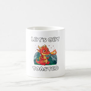 Lassen Sie uns den Toasted Funny Dragon Marshmallo Kaffeetasse