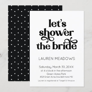 Lassen Sie uns die Bride-Typografie duschen Einladung