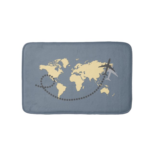 Lassen Sie uns die Illustration der Welt bereisen Badematte (Vorderseite)