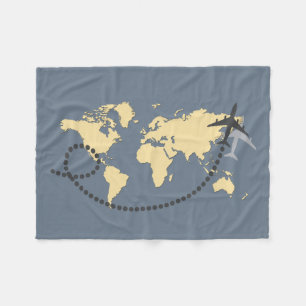 Lassen Sie uns die Illustration der Welt bereisen Fleecedecke