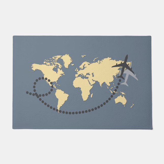 Lassen Sie uns die Illustration der Welt bereisen Fußmatte (Vorderseite)