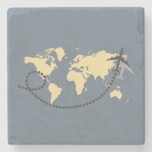 Lassen Sie uns die Illustration der Welt bereisen Steinuntersetzer