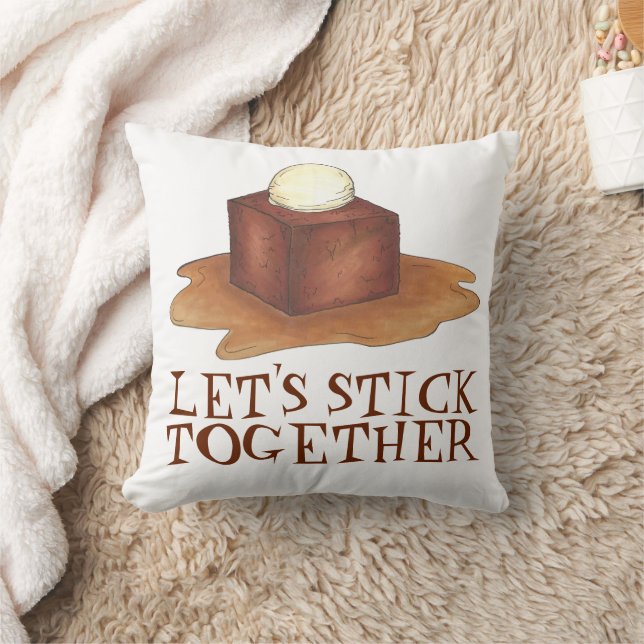 Lassen Sie uns gemeinsam britisches Sticky Toffee  Kissen (Decke)