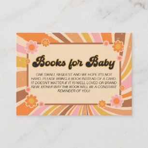 Lassen Sie uns Groovy Retro Baby Shower Books für  Begleitkarte