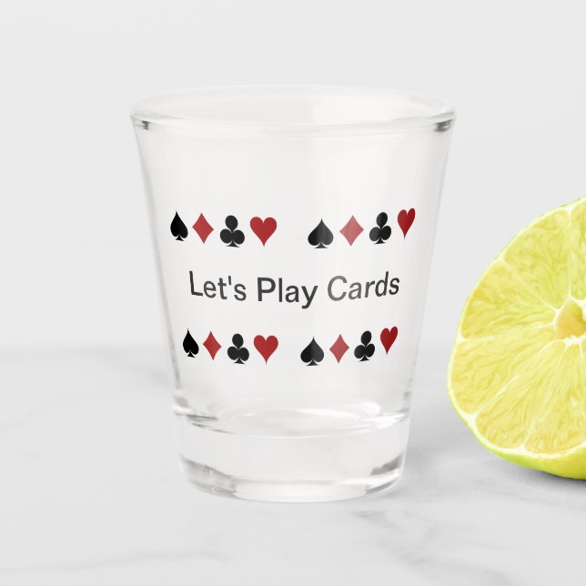"Lassen Sie uns Karten-spielen" Kartenspieler Schnapsglas (Vorderseite)