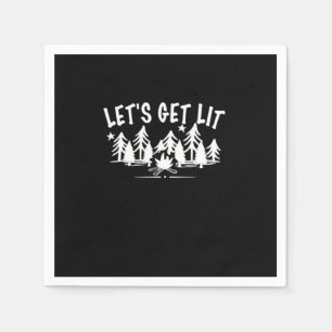 Lassen Sie uns Lit - Camping Zitat - Klassischer W Serviette