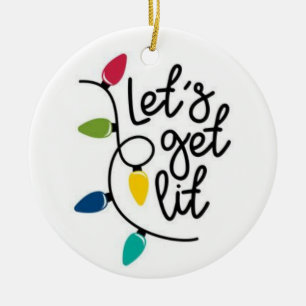 LASSEN SIE UNS LIT/NUR WEIHNACHTSMASSNAHMEN AUF RÜ KERAMIK ORNAMENT