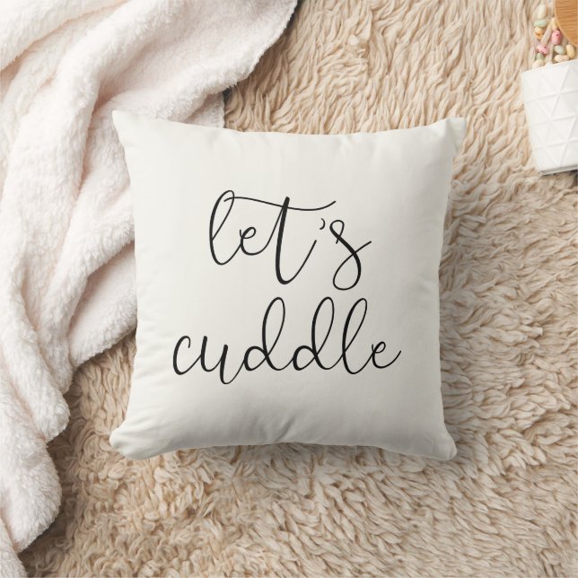 Lassen Sie uns niedliche Typografie kuscheln Kissen (Decke)