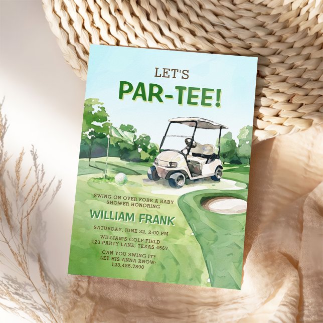 Lassen Sie uns Par-T-Shirt Golf Boy Party Baby Dus Einladung (Von Creator hochgeladen)
