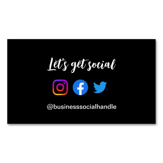 Lassen Sie uns Social Media Business sozial behand Magnetische Visitenkarte (Vorderseite)