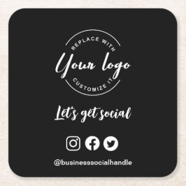 Lassen Sie uns soziales Logo Social Media Website  Rechteckiger Pappuntersetzer
