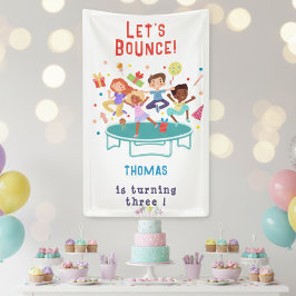 Lassen Sie uns springende Trampolin Park Kindergeb Banner