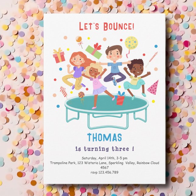 Lassen Sie uns springende Trampolin Park Kindergeb Einladung (Von Creator hochgeladen)