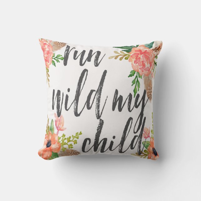 Lassen Sie wild mein KindBoho Kinderzimmer Babby Kissen (Vorderseite)