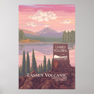Lassen Volcanic National Park Reiseplakat Poster
