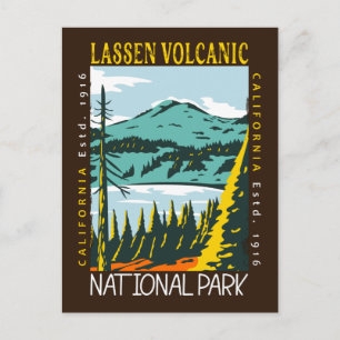 Lassen Volcanic National Park Vintage abgenutzt Postkarte