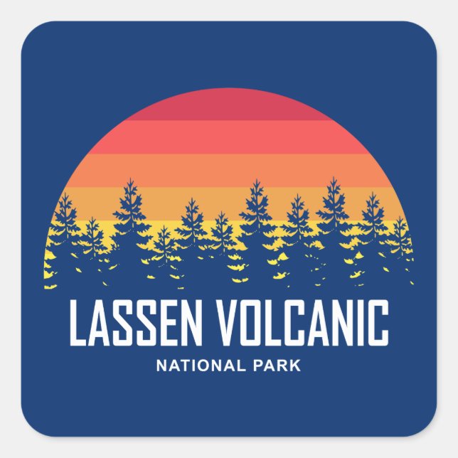 Lassen-Volcanic-Nationalpark Quadratischer Aufkleber (Vorderseite)