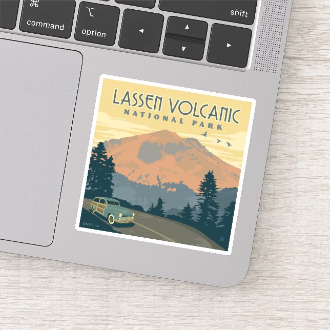 Lassen-Volcanic-Nationalpark | Straßenfahrt Aufkleber (Detail)