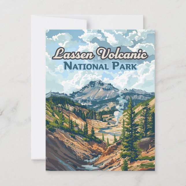Lassen Vulkanischer Nationalpark California Card (Vorderseite)