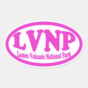 Lassen Vulkanischer Nationalpark rosa ovaler Aufkl Aufkleber
