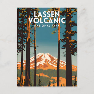 Lassen Vulkanischer Nationalpark Vintag Postkarte