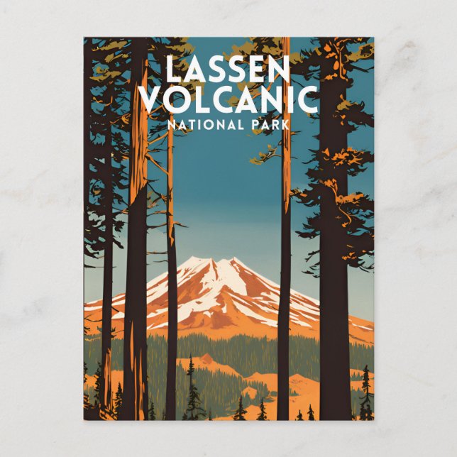 Lassen Vulkanischer Nationalpark Vintag Postkarte (Vorderseite)