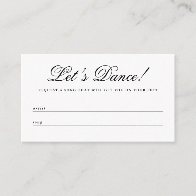 Lassend Dance Wedding Song Request Enclosure Card Begleitkarte (Vorderseite)