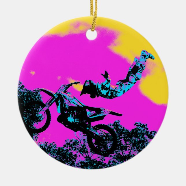 Lassend Go - Freestyle Motocross Stunt Keramik Ornament (Vorne)