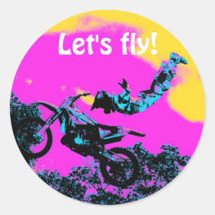 Lassend Go - Freestyle Motocross Stunt Runder Aufkleber