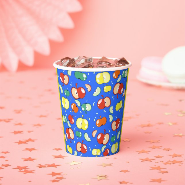 Lassend Party gestartet - Pop Apple on Blue Pappbecher (Insitu)