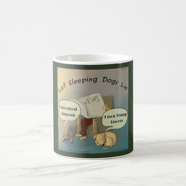 Lassend schlafende Hunde Lie Rick London Tasse (Mittel)