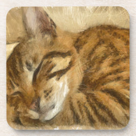 Lassend Schlafkatzen Lie Pencil Sketch Untersetzer