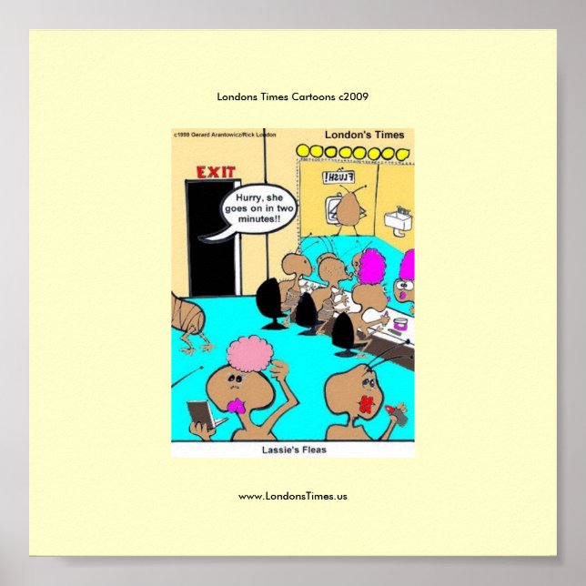 Lassie's Fleas Funny Cartoon Poster (Vorne)
