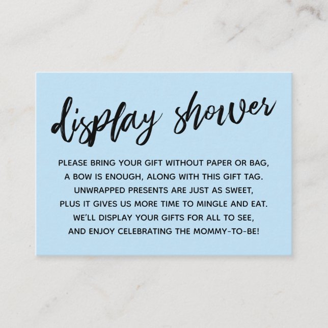 Lässig Baby Blue Display Baby Dusche ohne Umschlag Begleitkarte (Vorderseite)