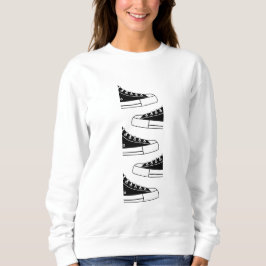Lässig Black Sneakers Women's Sweatshirt