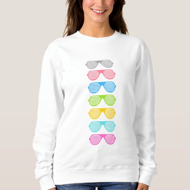 Lässig Bright farbige Brille FrauenSweatshirt Sweatshirt (Vorderseite)