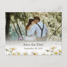 Lässig Country Foto Daisy Save the Date Ankündigungspostkarte