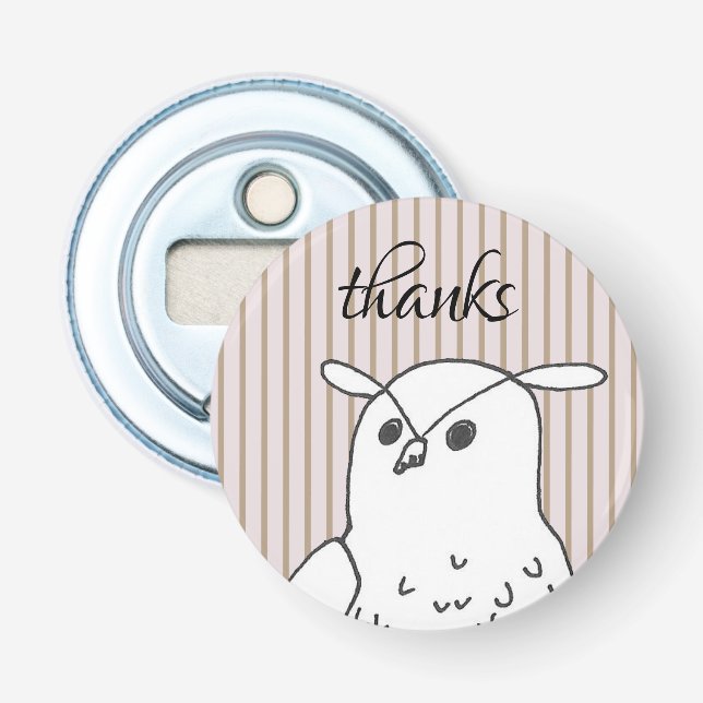 Lässig danke an Woodland Owl Flaschenöffner (Vorderseite)