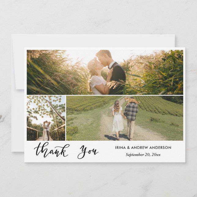 Lässig Danke, dass Sie Script Wedding Foto (Vorderseite)