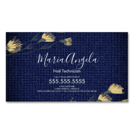 Lässig Denim und Wilde Blume Salon Beauty Business Magnetische Visitenkarte