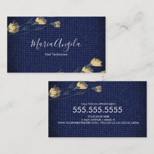 Lässig Denim und Wilde Blume Salon Beauty Visitenkarte