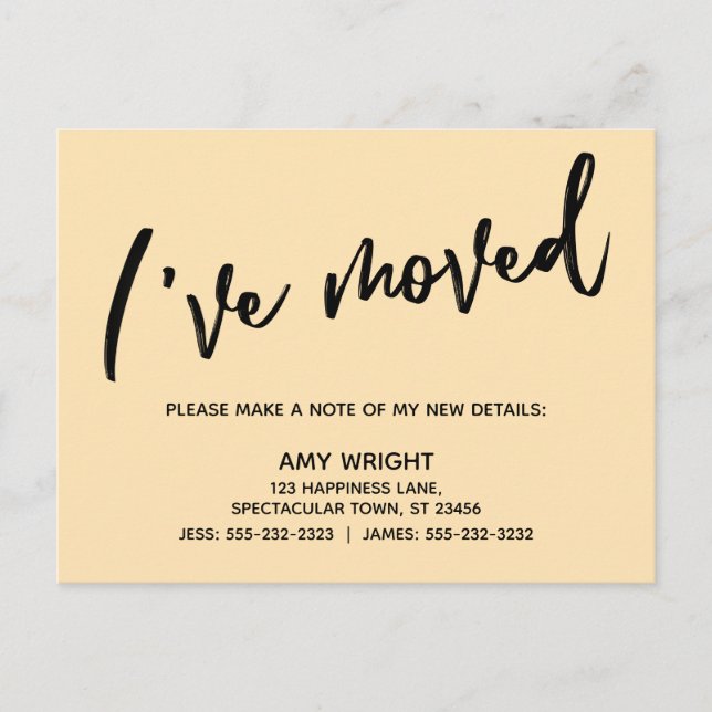 Lässig, einfach habe ich Typografie Peach bewegt Postkarte (Vorderseite)