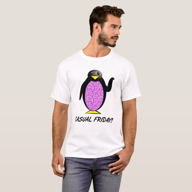 Lässig Freitag Pinguin Funny Tshirt (Vorne ganz)