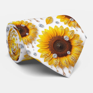 Lässig gekleidet   Sonnenblumen und Diamanten Krawatte