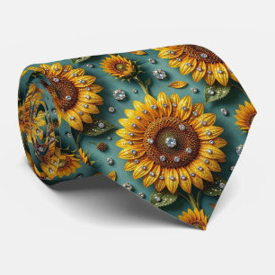 Lässig gekleidet   Sonnenblumen und Diamanten Krawatte