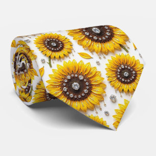 Lässig gekleidet   Sonnenblumen und Diamanten Krawatte