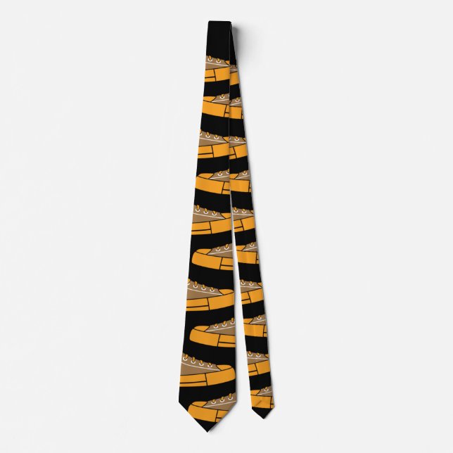 Lässig Gelbe Sneakers Black Unisex Neck Tie Krawatte (Vorderseite)